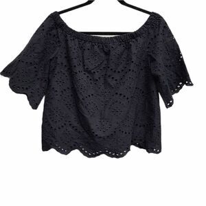 Do+Be‎ Embroidered Scalloped Cropped Top Size Small